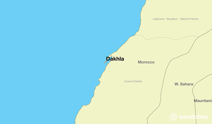 map showing the location of Dakhla