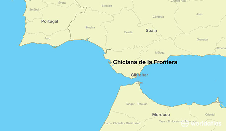 map showing the location of Chiclana de la Frontera