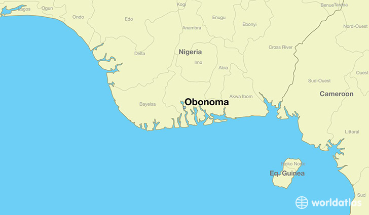map showing the location of Obonoma