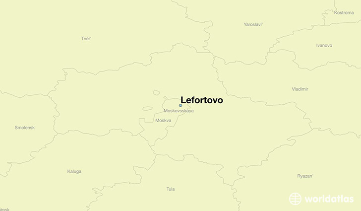 map showing the location of Lefortovo