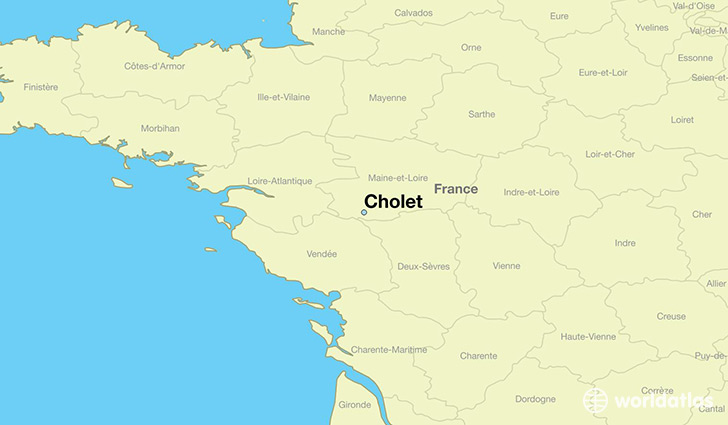 map showing the location of Cholet