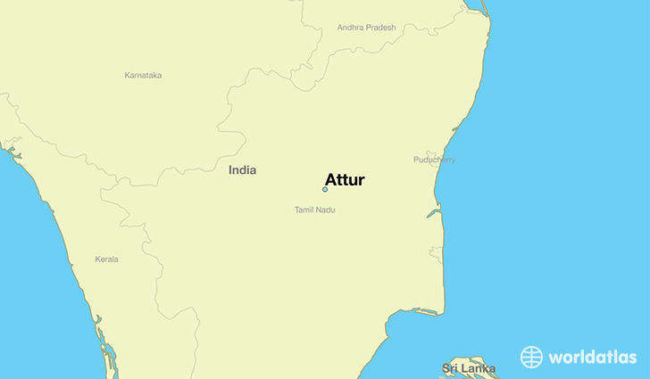 map showing the location of Attur