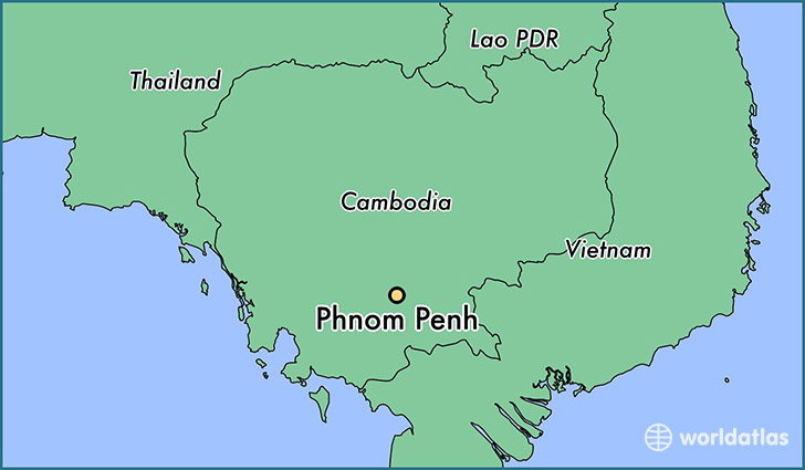 map showing the location of Phnom Penh