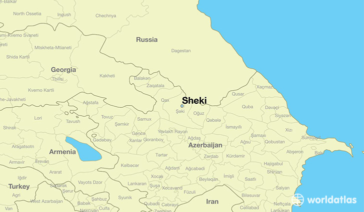 map showing the location of Sheki