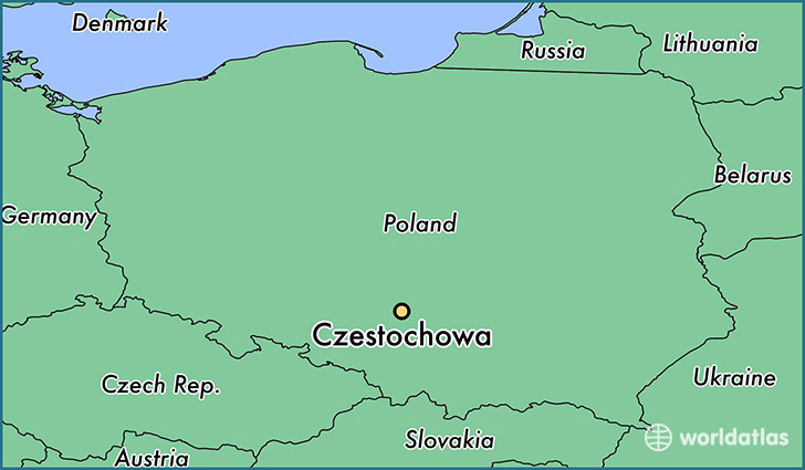 map showing the location of Czestochowa