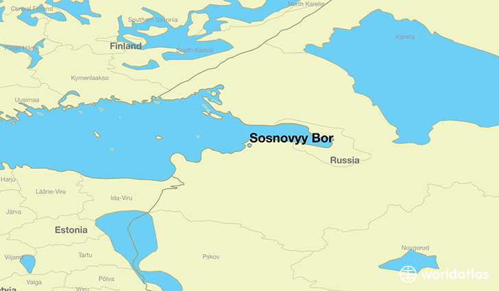 map showing the location of Sosnovyy Bor