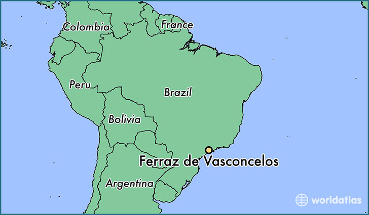 map showing the location of Ferraz de Vasconcelos