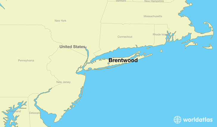 map showing the location of Brentwood