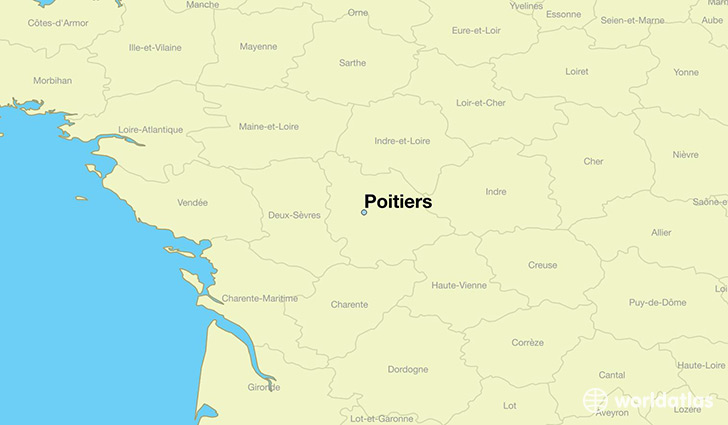 map showing the location of Poitiers