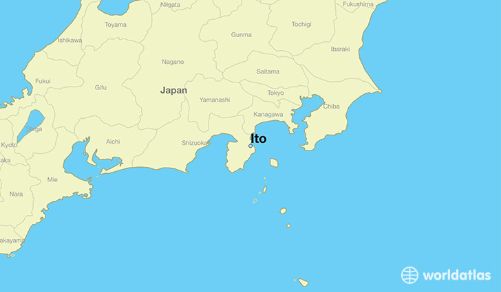 map showing the location of Ito