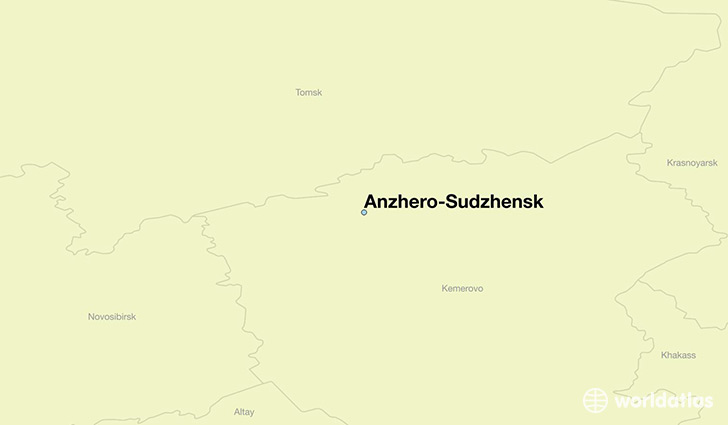 map showing the location of Anzhero-Sudzhensk