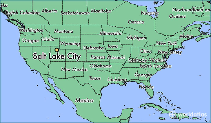 map showing the location of Salt Lake City