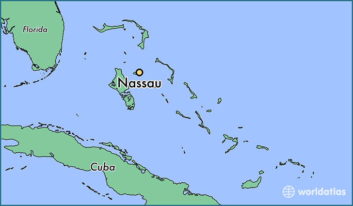 map showing the location of Nassau