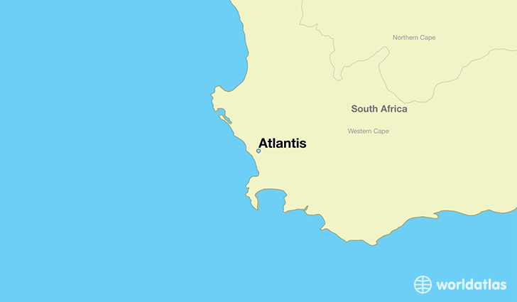 map showing the location of Atlantis