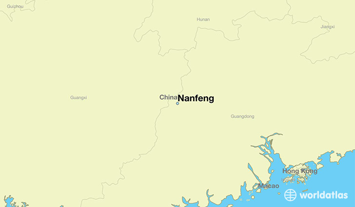 map showing the location of Nanfeng
