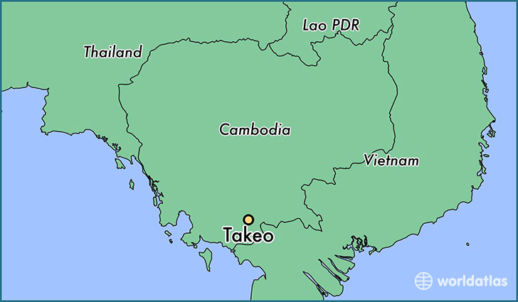 map showing the location of Takeo