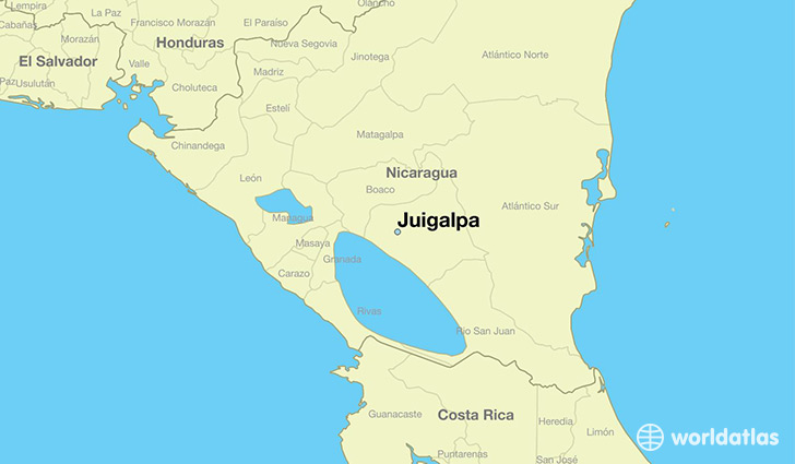 map showing the location of Juigalpa