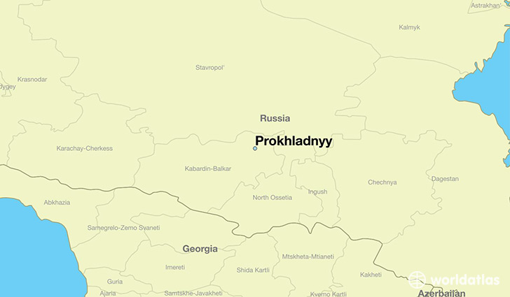 map showing the location of Prokhladnyy