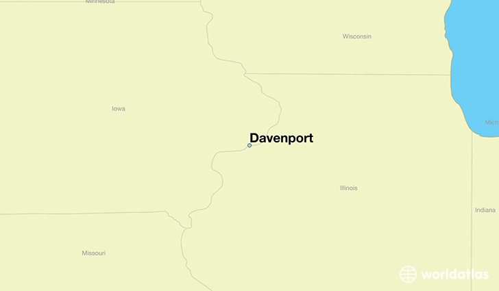 map showing the location of Davenport