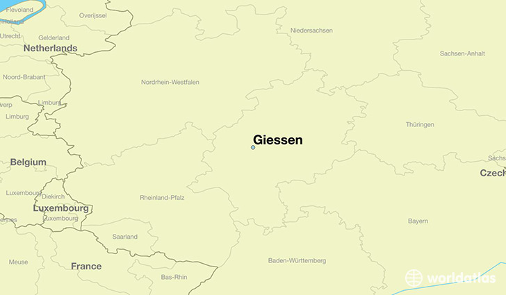 map showing the location of Giessen