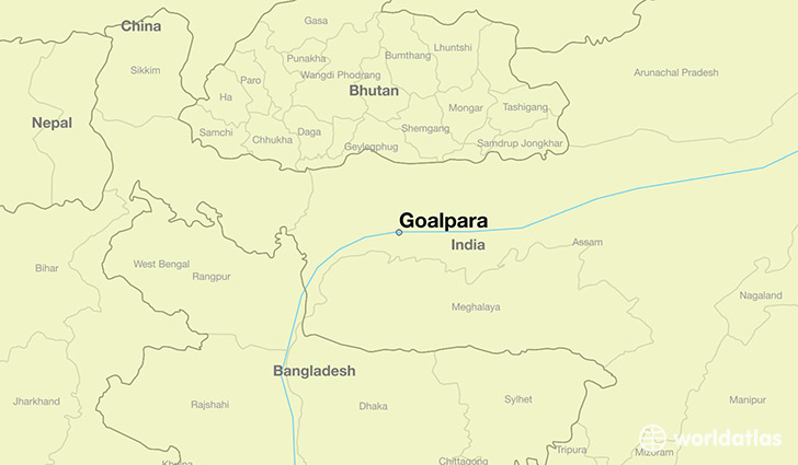 map showing the location of Goalpara