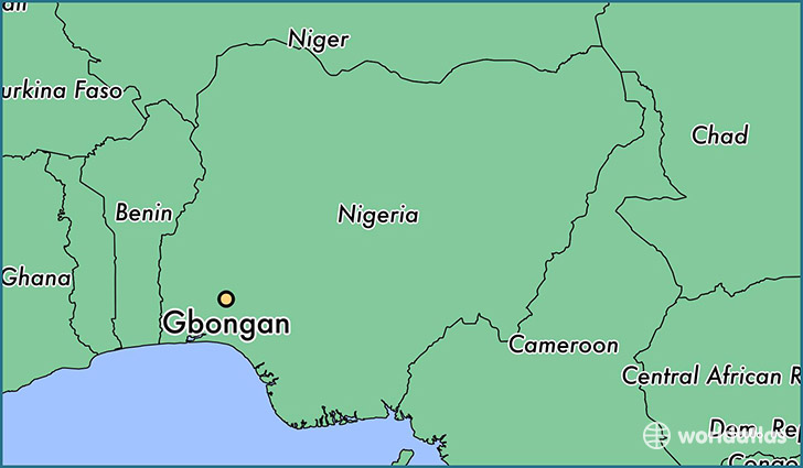 map showing the location of Gbongan