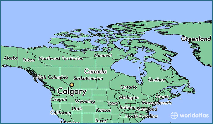 map showing the location of Calgary