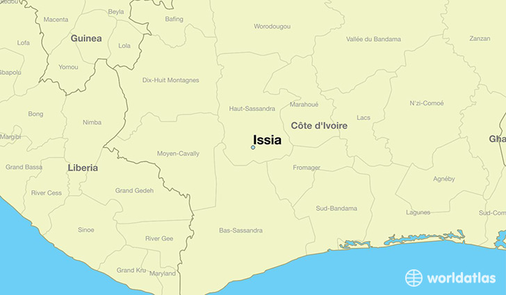 map showing the location of Issia