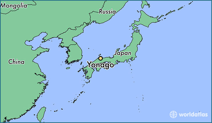 map showing the location of Yonago