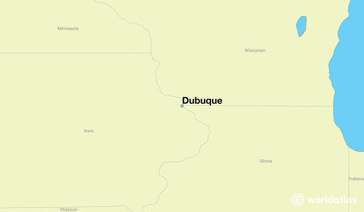 map showing the location of Dubuque