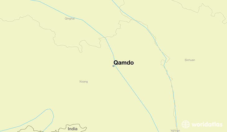 map showing the location of Qamdo