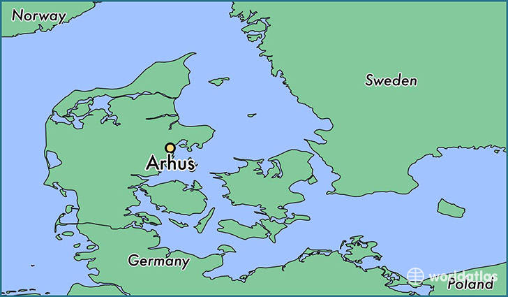 map showing the location of Arhus