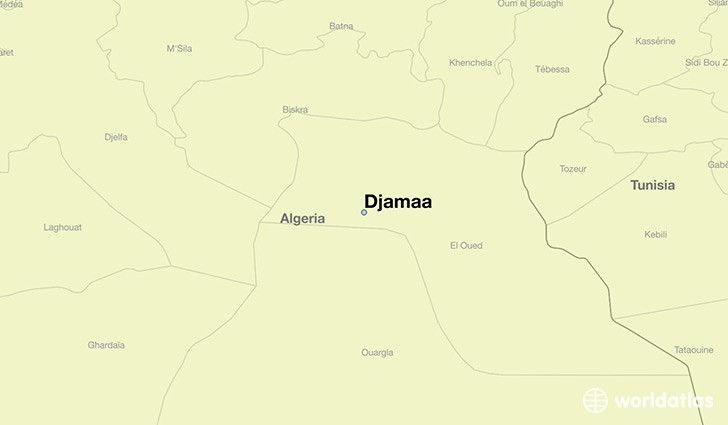 map showing the location of Djamaa