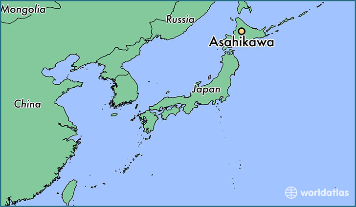 map showing the location of Asahikawa