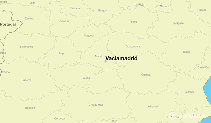 map showing the location of Vaciamadrid