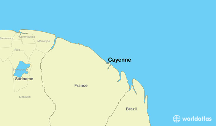 map showing the location of Cayenne