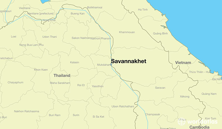 map showing the location of Savannakhet