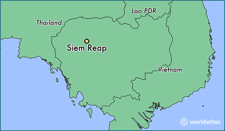 map showing the location of Siem Reap