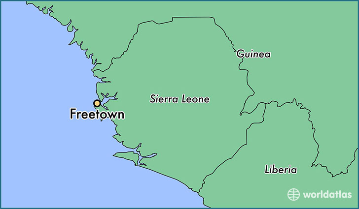 map showing the location of Freetown