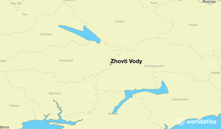 map showing the location of Zhovti Vody
