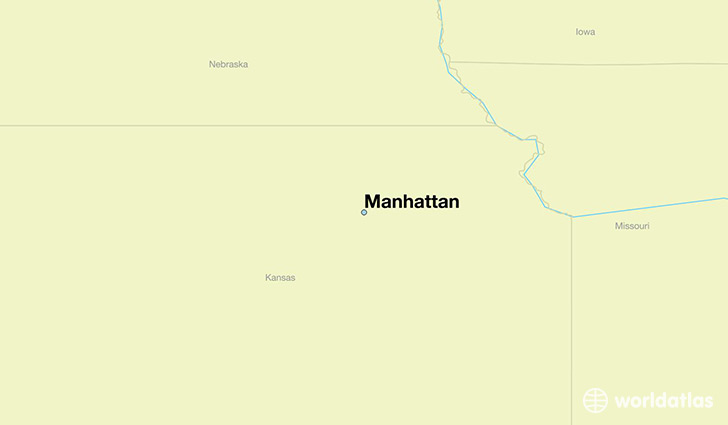 map showing the location of Manhattan