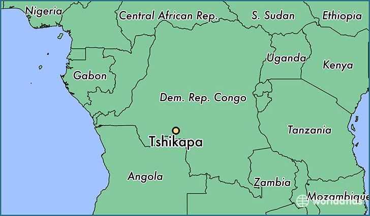 map showing the location of Tshikapa