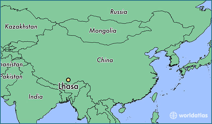 map showing the location of Lhasa