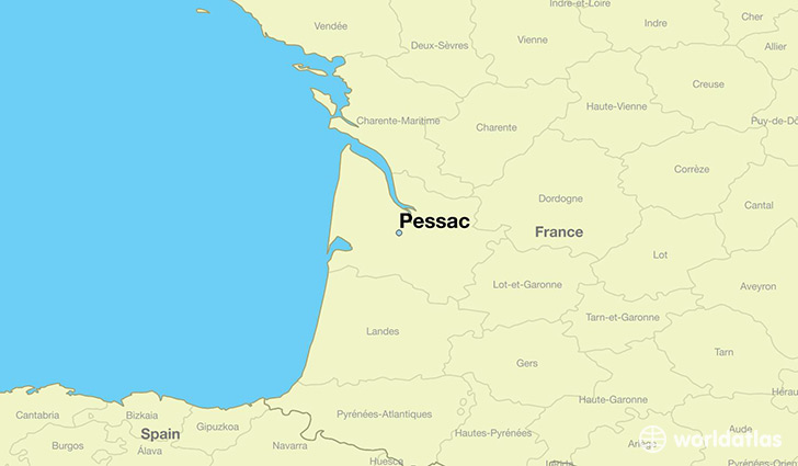 map showing the location of Pessac