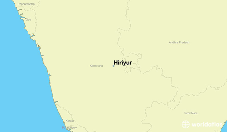 map showing the location of Hiriyur