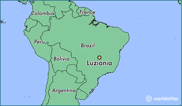 map showing the location of Luziania
