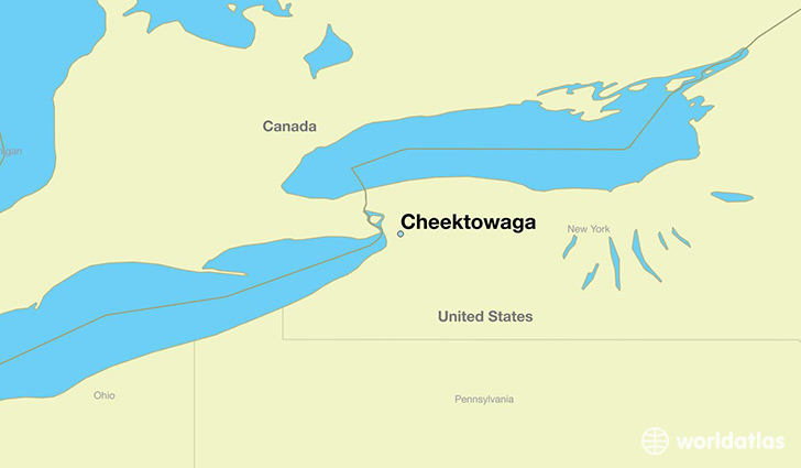 map showing the location of Cheektowaga