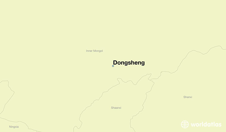 map showing the location of Dongsheng