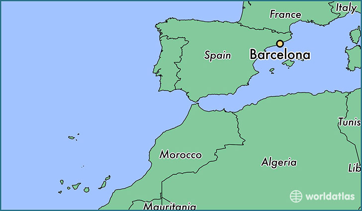 map showing the location of Barcelona