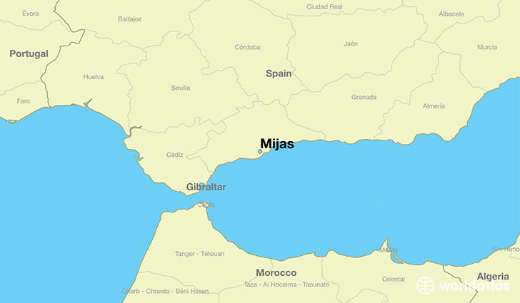 map showing the location of Mijas